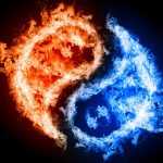 Yin-yang. Fire and Water