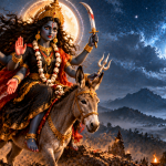 Navratri Day 7: Kalaratri - The Dark Night and the Mother Within It Kalaratri Beneath the Moonlit Storm