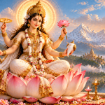 Radiant Goddess on a Lotus Throne